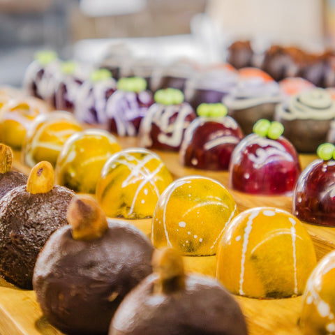 Handmade chocolates being prepared in a Cartagena workshop